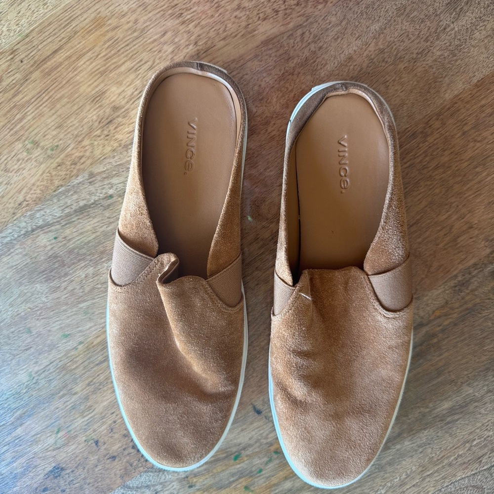 Vince suede slip on mules size 9